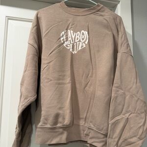 PLAYBOY Club By Pacsun Beige Crewneck Sweater